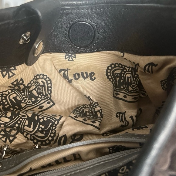 VTG Juicy Couture ‘I Need More Juicy’ Handbag Y2K Brown Velour Leather Trim - Picture 7 of 11